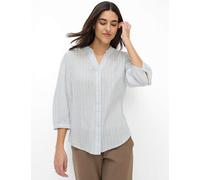 Klassische Bluse BRAX "Style VIOLET", Damen, Gr. 40, dunkelblau, Web, 55% Leinen, 44% Viskose, 1% Metallfaser, Blusen Bluse (69546337-40) dunkelblau