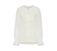 Klassische Bluse BRAX "Style VIVE", Damen, Gr. 42, weiß (hellbeige), Web, 100% Viskose, Rundhals, Blusen Bluse (66539257-42) hellbeige