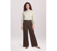 Streifenbluse mit Raffung Cream/Khaki 38