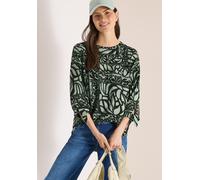 Klassische Bluse CECIL, Damen, Gr. L (42), raw khaki, Stoff, 100% Viskose, gemustert, klassisch normal, Rundhals, normaler Saum, Blusen Bluse, mit 3/4 Ärmeln (55738367-L) raw khaki