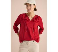 3/4-Arm Bluse mit Split Neck in Unifarbe