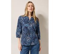 Klassische Bluse CECIL, Damen, Gr. S (38), blau (universal blau), Web, 100% Baumwolle, bedruckt, normal normal, Rundhals, Bündchen, Blusen, aus reiner Baumwolle (20025465-S) universal blau