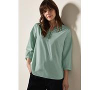Klassische Bluse CECIL, Damen, Gr. S (38), grün (matcha grün), Web, Obermaterial: 100% Baumwolle, unifarben, regular fit taillenbedeckt, Rundhals, Blusen Klassische Bluse, mit Smock-Detail (96066100-S