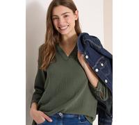 Cecil Damen 3/4-Arm Bluse in Musselin-Qualität in Grün, Gr: XL