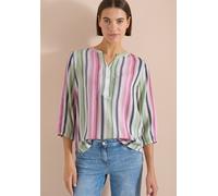 Klassische Bluse CECIL, Damen, Gr. XXL (46), bunt (vanilleweiß), Stoff, 100% Viskose, gestreift, normal Po-bedeckend, Rundhals, abgesteppt, Blusen Bluse, aus softer Viskose, Topseller (49904918-XXL) v