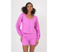 Klassische Bluse FRESHLIONS "Amara", Damen, Gr. S, rosa, 100% Leinen, unifarben, normal, Rundhals, Blusen, im klassischen Design (72441634-S) rosa