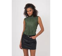 Klassische Bluse FRESHLIONS "Loreen", Damen, Gr. S, grün (olivgrün), 100% Polyester, unifarben, normal, hoch geschlossener Ausschnitt, Blusen, aus recyceltem Polyester (11869312-S) olivgrün