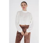 Klassische Bluse FRESHLIONS "Remy", Damen, Gr. XL, beige, 100% Polyester, unifarben, normal, Blusen, mit Knopfleiste im Nacken (16719712-XL) beige