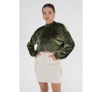 Klassische Bluse FRESHLIONS "Remy", Damen, Gr. XL, grün, 100% Polyester, unifarben, normal, Blusen, mit Knopfleiste im Nacken (11234152-XL) grün