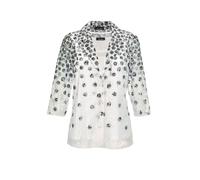 Klassische Bluse GOLDNER "Attraktives Set aus Spitzenbluse und Jerseytop", Damen, Gr. 44, weiß (cremeweiß, schwarz, gemustert), Obermaterial: 100% Polyester PES., Tubular, Blusen, 2 in 1 (58794136-44)