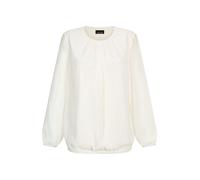 Klassische Bluse GOLDNER "Kurzgröße Elegante Bluse aus Chiffon", Damen, Gr. 21, weiß (cremeweiß), Obermaterial: 67% Polyester PES. 30% Viskose CV. 3% Elasthan EL., Blusen (94583544-21) cremeweiß