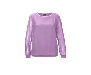 Klassische Bluse GOLDNER "Kurzgröße Schlupfbluse", Damen, Gr. 24, lila (flieder), Obermaterial: 100% Polyester PES., figurumspielend, U-Boot-Ausschnitt, normales Bündchen, Blusen, Luftiiger Chiffon (7