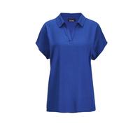 Klassische Bluse GOLDNER "Kurzgröße Uni Bluse mit Hemdkragen", Damen, Gr. 23, blau (royalblau), Obermaterial: 100% Viskose CV., Basic, gerade, Sonstiges, Blusen, superangenhme fliessende Viskose (6325