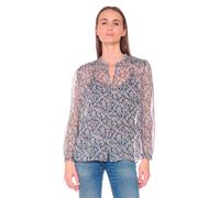 Klassische Bluse LE TEMPS DES CERISES "MACLEAR", Damen, Gr. M, blau, 100% Baumwolle, mehrfarbig, normal, Blusen, mit schönem Allover-Muster (24103769-M) blau