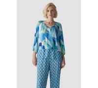 Klassische Bluse LECOMTE "Bluse", Damen, Gr. 46, blau (dunkelblau), 100%Viskose, gemustert, bequem, Blusen (74841400-46) dunkelblau