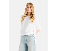 Klassische Bluse LIEBLINGSSTÜCK "FleurL", Damen, Gr. 36, weiß (100, weiß), 87% Viskose, 13% Polyester, loose fit, Rundhals, Blusen Bluse, 87% Viskose, 13% Polyester (27521008-36) 100, weiß