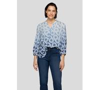 Klassische Bluse RABE "Bluse", Damen, Gr. 42, blau (dunkelblau), 100%Viskose, gemustert, gerade, Blusen (84624053-42) dunkelblau