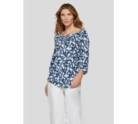 Klassische Bluse RABE "Bluse", Damen, Gr. 42, dunkelblau, 50%Baumwolle 50%Modal, gemustert, gerade, Blusen Bluse (28553126-42) dunkelblau