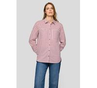 Klassische Bluse RABE "Bluse", Damen, Gr. 42, rot, 74%Baumwolle, 23%Polyester, 3%Elastan, gestreift, gerade, Blusen (54248229-42) rot