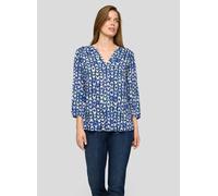 Klassische Bluse RABE "Bluse", Damen, Gr. 44, bunt (dunkelblau), 100%Viskose, gemustert, gerade, Blusen Bluse (35689028-44) dunkelblau