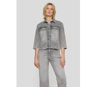 Klassische Bluse RABE "Bluse", Damen, Gr. 44, grau (hellgrau), Obermaterial: 92% Baumwolle, 6% Polyester, 2% Elasthan, unifarben, gerade, Blusen Bluse (11172202-44) hellgrau