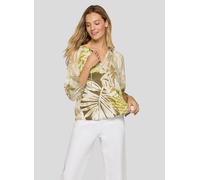 Klassische Bluse RABE "Bluse", Damen, Gr. 44, grün, 100%Viskose, geblümt, A-Linie, Blusen Bluse (73862854-44) grün
