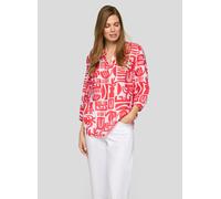 Klassische Bluse RABE "Bluse", Damen, Gr. 44, rot (koralle), 85%Viskose, 15%Polyamid, gemustert, gerade, Blusen Bluse (52243906-44) koralle