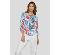 Rabe Bluse Ciao Sicilia Damen 100% Viskose geblümt Himmelblau Gr. 48