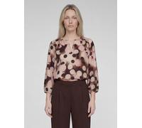 Klassische Bluse RABE "Bluse", Damen, Gr. 50, bunt (braun), 85%Viskose, 15%Polyamid, gepunktet, gerade, Blusen Bluse (51202513-50) braun