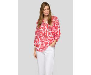 Klassische Bluse RABE "Bluse", Damen, Gr. 52, rot (koralle), 85%Viskose, 15%Polyamid, gemustert, gerade, Blusen Bluse (52243906-52) koralle