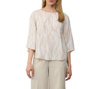 Klassische Bluse S.OLIVER BLACK LABEL, Damen, Gr. 36, beige (sand), Obermaterial: 100% Viskose, bedruckt, casual, regular fit taillenbedeckt, U-Boot-Ausschnitt, 3/4-Ärmel, Blusen, mit All-Over Print (