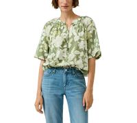 Klassische Bluse S.OLIVER, Damen, Gr. 34, grün (khaki aop), Web, Obermaterial: 84% Viskose, 16% Polyamid, bedruckt, relaxed fit normal, Rundhals, gerader Abschluss, Blusen Bluse, mit All-Over Print (4