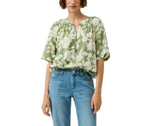 Klassische Bluse S.OLIVER, Damen, Gr. 34, grün (khaki aop), Web, Obermaterial: 84% Viskose, 16% Polyamid, bedruckt, relaxed fit normal, Rundhals, gerader Abschluss, Blusen Bluse, mit All-Over Print (4