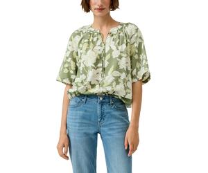 Klassische Bluse S.OLIVER, Damen, Gr. 34, khaki aop, Web, Obermaterial: 84% Viskose, 16% Polyamid, bedruckt, relaxed fit normal, Rundhals, gerader Abschluss, Blusen Bluse, mit All-Over Print (48995511