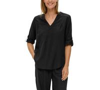 Leinenbluse mit 3/4-Arm und Tunika-Ausschnitt 34 schwarz