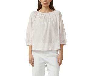 Klassische Bluse S.OLIVER, Damen, Gr. 36, rose stripe, Web, Obermaterial: 50% Baumwolle, 50% Viskose, gestreift, relaxed fit normal, Rundhals, elastischer Bund, Blusen Bluse, mit Streifen Muster (8530