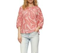 Klassische Bluse S.OLIVER, Damen, Gr. 38, rot, Obermaterial: 81% Viskose, 19% Polyamid, bedruckt, relaxed fit taillenbedeckt, Rundhals, Raglanärmel, Blusen Klassische Bluse, mit All-Over Print (715681