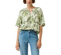 Klassische Bluse S.OLIVER, Damen, Gr. 42, khaki aop, Web, Obermaterial: 84% Viskose, 16% Polyamid, bedruckt, relaxed fit normal, Rundhals, gerader Abschluss, Blusen Bluse, mit All-Over Print (48995511