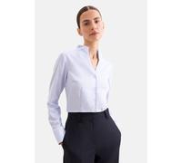 Klassische Bluse SEIDENSTICKER, Damen, Gr. 3XL (46), hellblau, 100% Baumwolle, gestreift, slim fit, Blusen, 1/1 Stehkragen Gestreift (61307657-46) hellblau