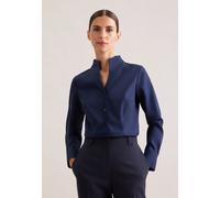 Damen Longbluse Oversized 1/1 Hemdblusenkragen 97% Baumwolle 3% Elastan