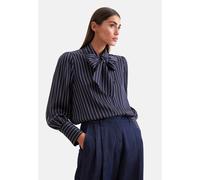 Klassische Bluse SEIDENSTICKER, Damen, Gr. 5XL (50), blau, 100% Viskose, gestreift, regular fit, ohne Ausschnitt, Blusen Bluse, 1/1 Kragen Gestreift (17613250-50) blau