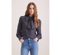 Klassische Bluse SEIDENSTICKER, Damen, Gr. L (40), blau (dunkelblau), 100% Viskose, gemustert, regular fit, ohne Ausschnitt, Blusen Bluse, 1/1 Kragen Druck (51644160-40) dunkelblau