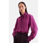 Klassische Bluse SEIDENSTICKER, Damen, Gr. L (40), fuchsia, 83% Viskose, 17% Polyester, unifarben, regular fit, Blusen Bluse, 1/1 Stehkragen Uni (21137047-40) fuchsia