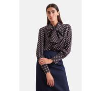 Klassische Bluse SEIDENSTICKER, Damen, Gr. L (40), schwarz-weiß (braun), 100% Viskose, gemustert, regular fit, ohne Ausschnitt, Blusen Bluse, 1/1 Kragen Druck (94207225-40) braun