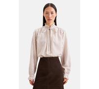 Klassische Bluse SEIDENSTICKER, Damen, Gr. M (38), beige, 85% Viskose, 15% Polyamid, gestreift, regular fit, Blusen Bluse, 1/1 Stehkragen Gestreift (60791719-38) beige