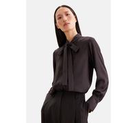 Klassische Bluse SEIDENSTICKER, Damen, Gr. M (38), braun, 75% Acetat, 25% Polyester, unifarben, regular fit, ohne Ausschnitt, Blusen Bluse, 1/1 Kragen Uni glänzend (41645463-38) braun