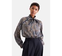 Klassische Bluse SEIDENSTICKER, Damen, Gr. M (38), bunt (blau), 100% Viskose, gemustert, regular fit, Blusen Bluse, 1/1 Druck (92113441-38) blau