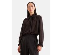 Klassische Bluse SEIDENSTICKER, Damen, Gr. M (38), schwarz (braun), 70% Baumwolle, 30% Polyester, unifarben, regular fit, Blusen Bluse, 1/1 Stehkragen Uni (87349158-38) braun
