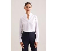 Klassische Bluse SEIDENSTICKER, Damen, Gr. M (38), weiß, 100% Baumwolle, unifarben, slim fit, ohne Ausschnitt, Blusen, 1/1 Stehkragen Uni (24383106-38) weiß