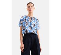 Klassische Bluse SEIDENSTICKER, Damen, Gr. S (36), blau, 100% Viskose, gemustert, regular fit, Rundhals, Blusen Bluse, Tunika Druck (58636732-36) blau